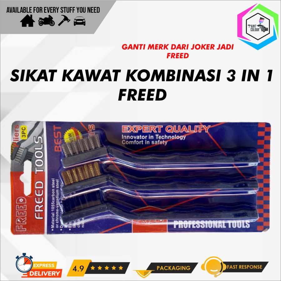 Sikat Kawat Kuningan Kombinasi Serbaguna 1 SET 3pcs Hasston