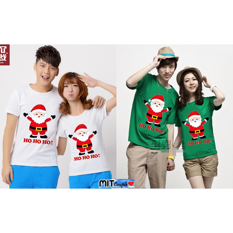 BAJU PASANGAN KAPEL KAOS  COUPLE  PD XMAS HOHOHO Shopee  