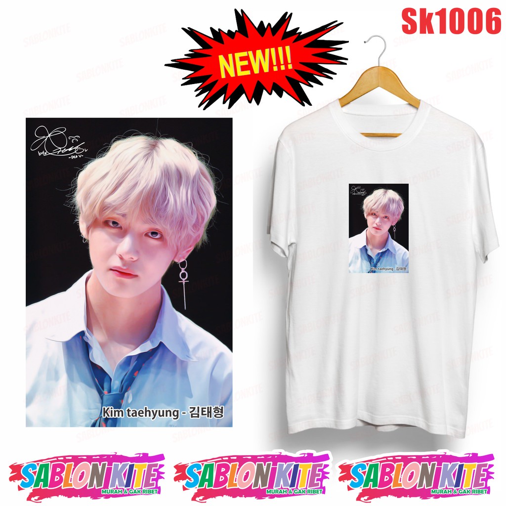 MURAH!!! KAOS KPOP TAEHYUNG V SK1006 FG JK V JIN JH JM SG UNISEX COMBED 30S