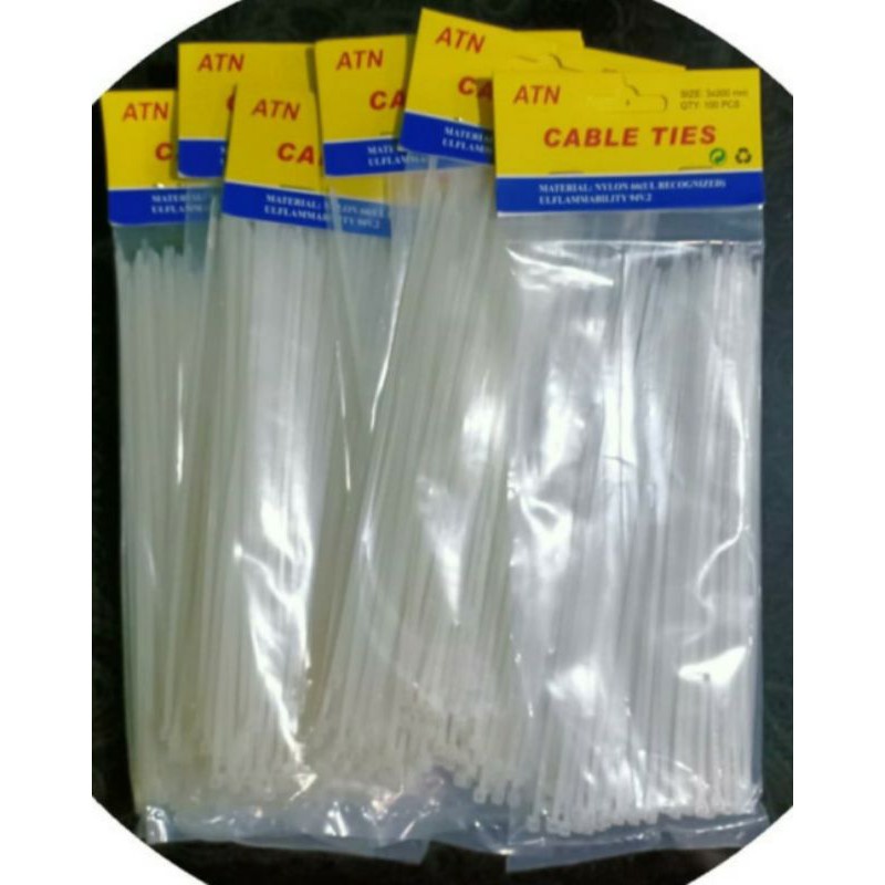 Cable Ties Kabel Tis 3 x 200mm 100pcs (Putih dan Hitam)