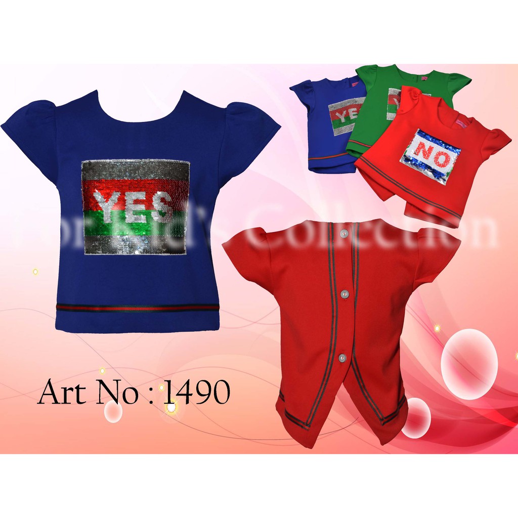 Blus Anak Perempuan Casual Model Tempelan Squin