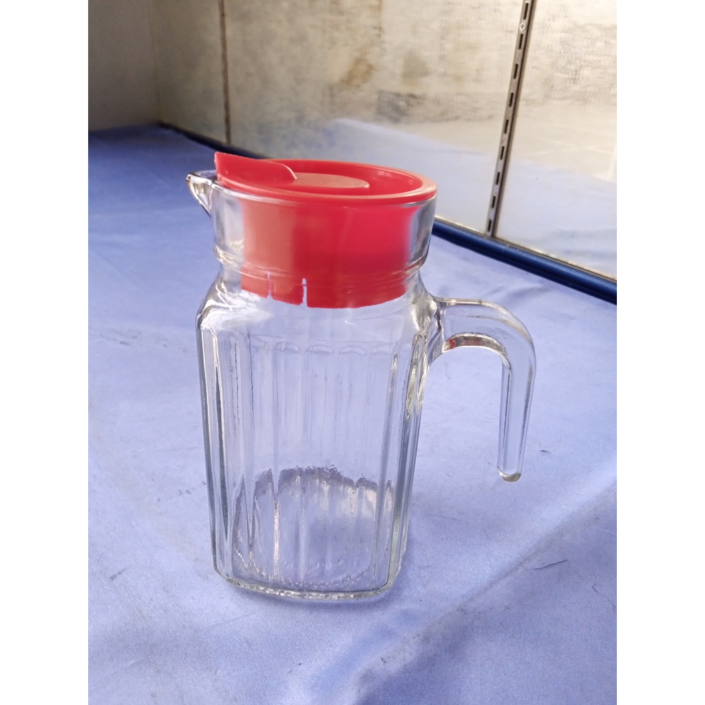 Hampers Cantik Souvenir Teko Kaca Pitcher Set Cantik Drink Set Gelas Kaca Unik Pitcher Kaca Merah Be