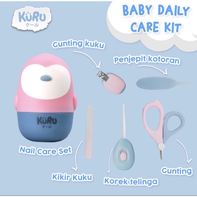 Kuru Baby Nail Care Manicure Set 5in1 - Perawatan Gunting Kuku Bayi