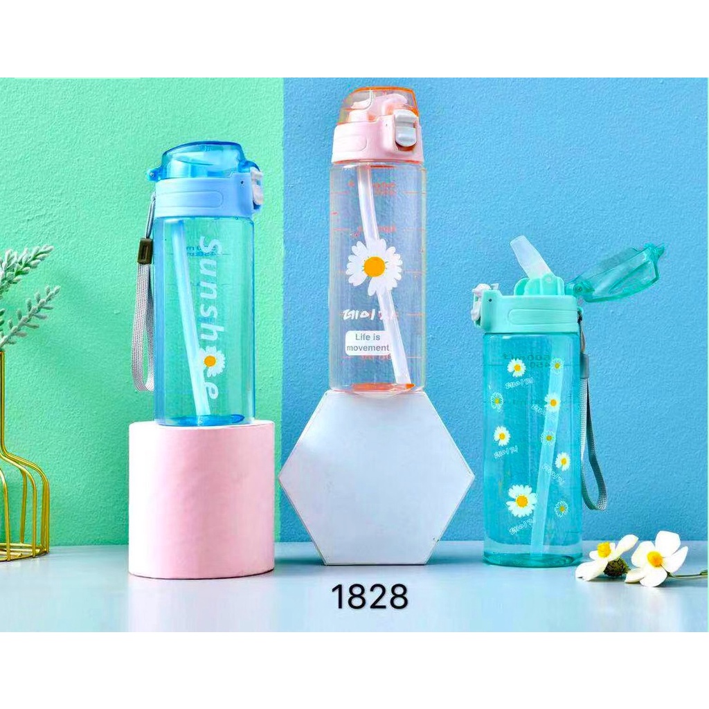 BOTOL MINUM/TUMBLR DAISY TRANSPARANT UK.600ML