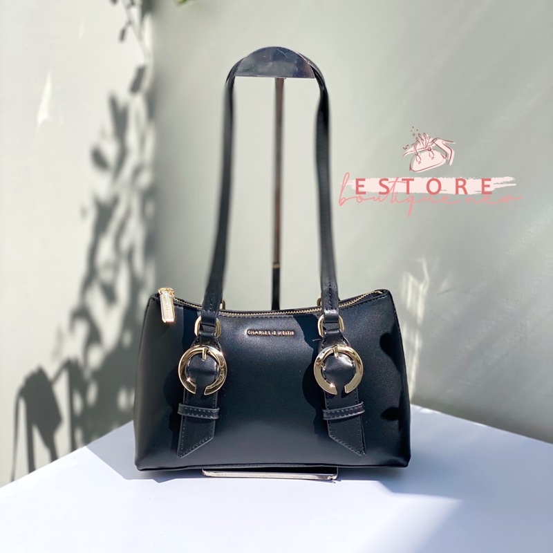 Ring Buckle Leather Shoulder Bag