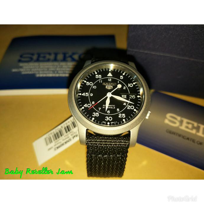 Super Sale SEIKO 5 SNK809 SNK809K2 AUTOMATIC Black DIAL CANVAS - Garansi Ready Stock