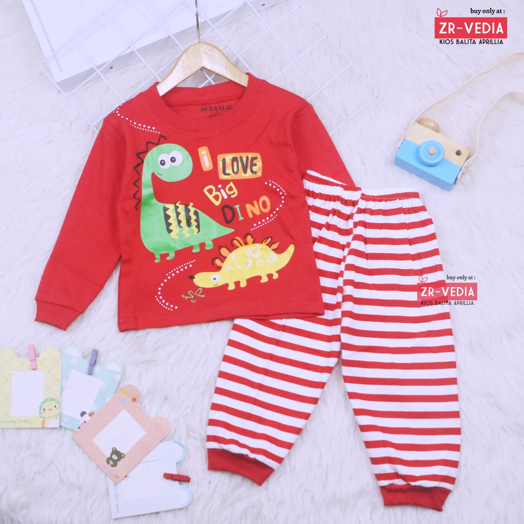 Piyama Miku uk 3-4 Tahun / Baju Tidur Cowok Setelan Kaos Anak Laki-Laki Lengan Celana Panjang IMPORT