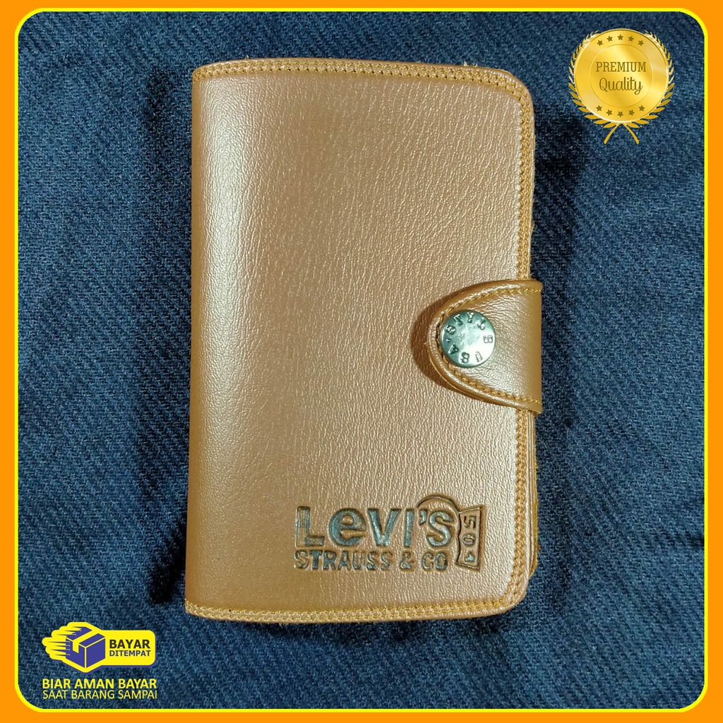 Dompet Cowok levis 3/4 kancing sintetik kasual