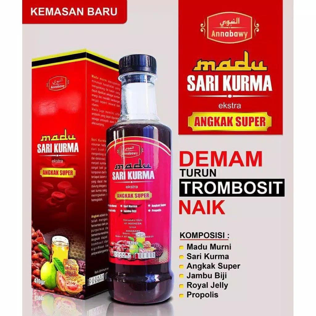 

[free jahe 6 sachet] MADU SARI KURMA EXTRA ANGKAK SUPER TROMBOSIT ANNABAWY / Sari Kurma Angkak 470gr Annabawy