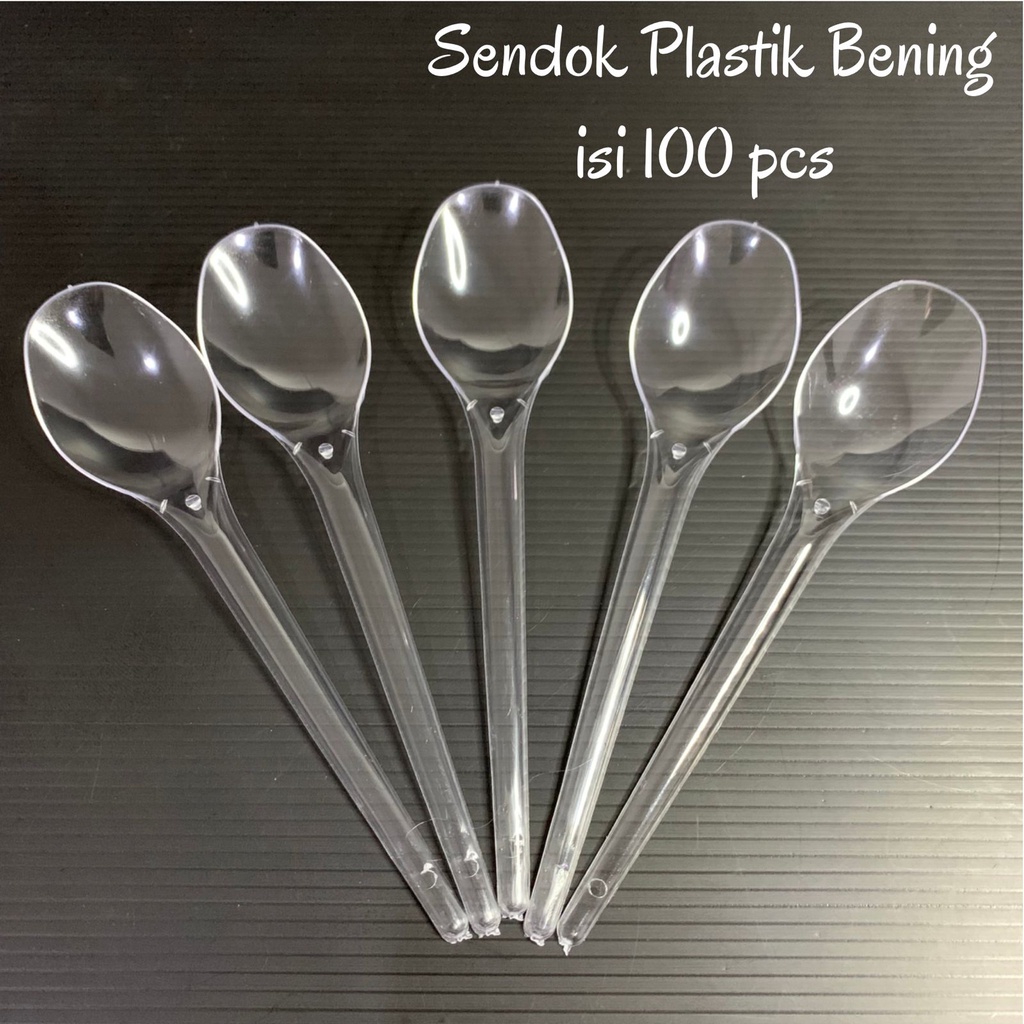 Sendok plastik bening / sendok makan isi 25 pcs