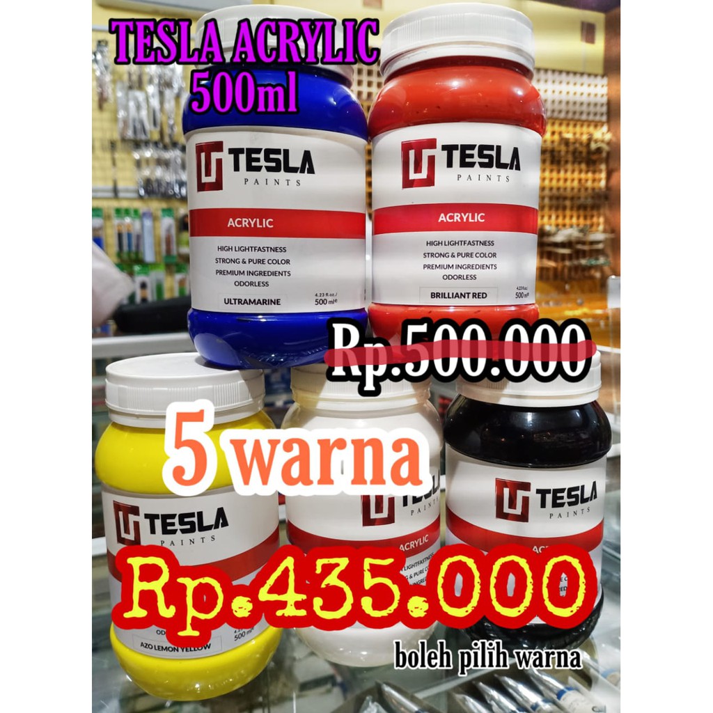 

Promo Cat akrilik TESLA 500ML 5 Warna