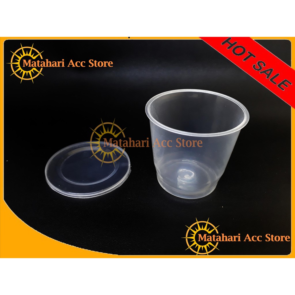 CUP PUDING AGAR 150ML DAN TUTUP GELAS - GELAS PUDING 150 ML - ISI 25 PCS