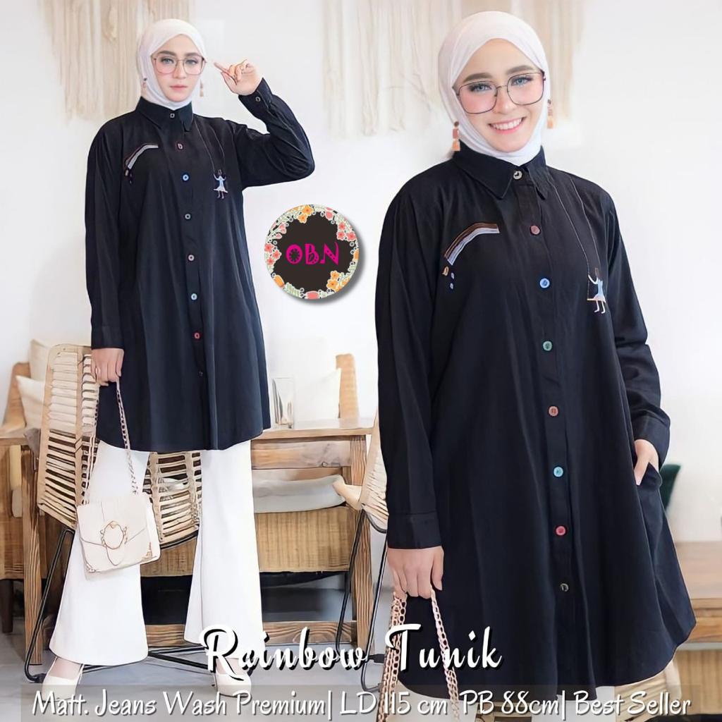 rainbow tunik atasan blouse bluse blus bluss dress baju pakaian dres jeans jean jins jens polos jumb