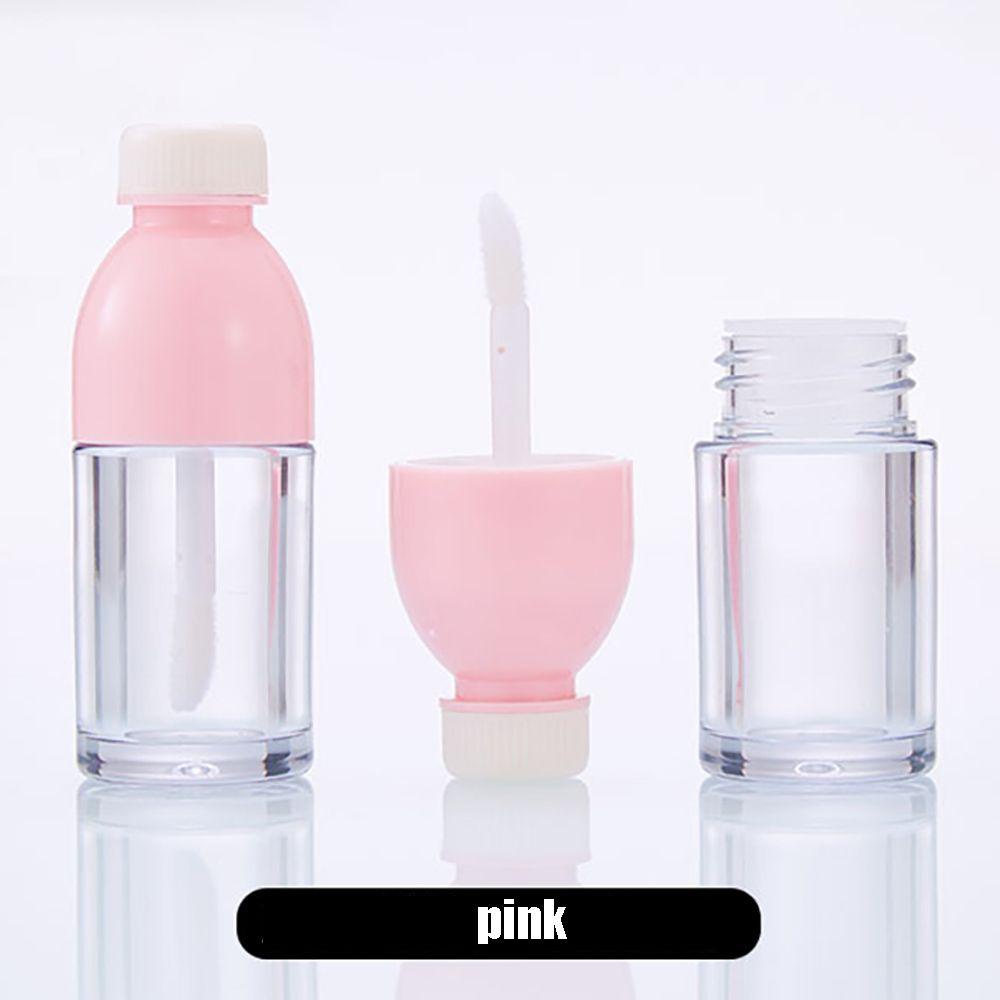 [Elegan] Lip Gloss Tabung Portable Lucu Berongga Merah Kosong DIY Lip Balm Minuman Bentuk Botol Alat Makeup Botol Sampel