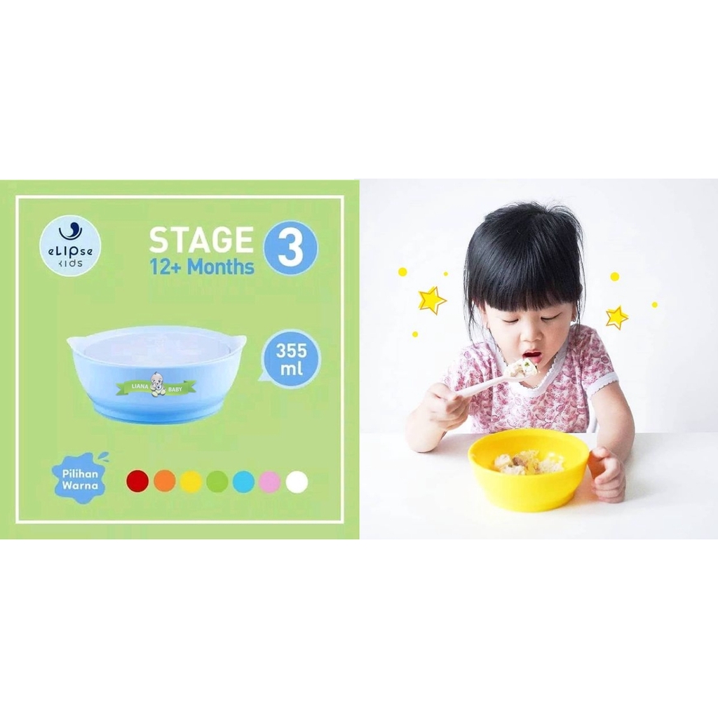 MAK234 MANGKOK MAKAN ELIPSE KIDS SPILL PROOF BOWL SET STAGE 3