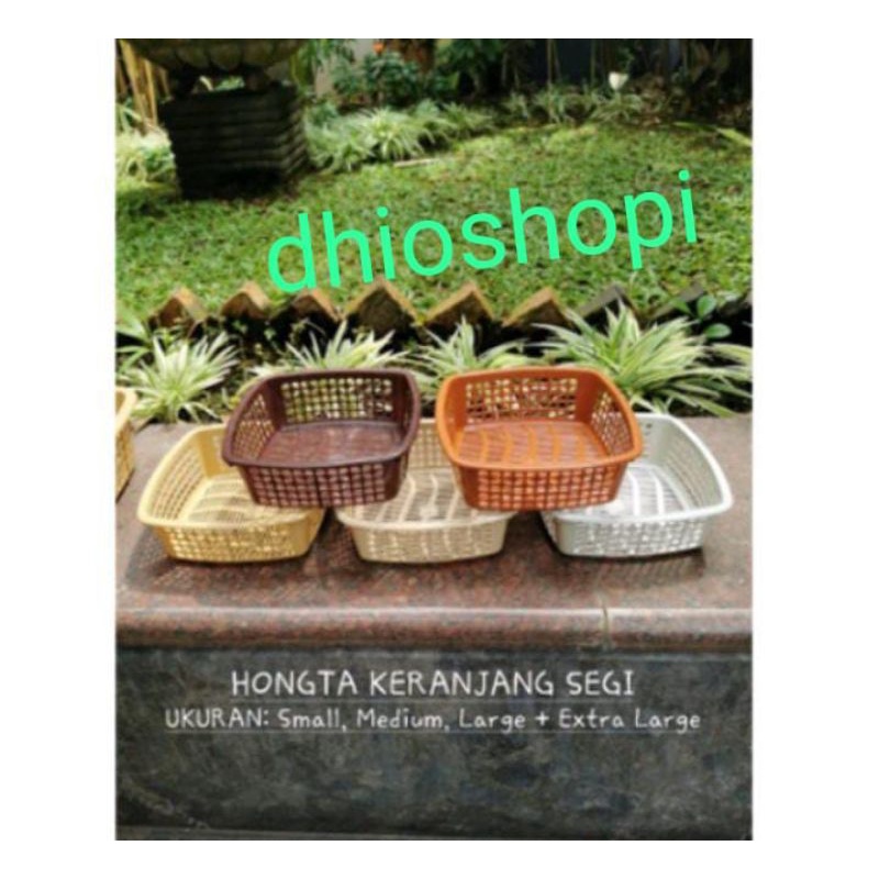 DHIO - HONGTA - Keranjang Segi Serbaguna Motif Plastik