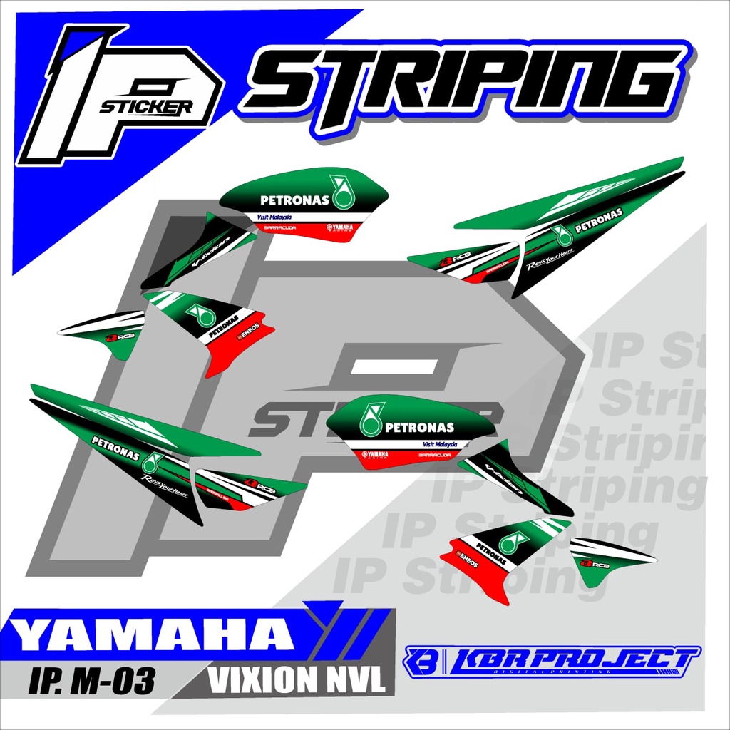 Striping VIXION NVL PETRONAS - Sticker Striping Variasi List YAMAHA VIXION NVL PETRONAS IP.M-03 Desi