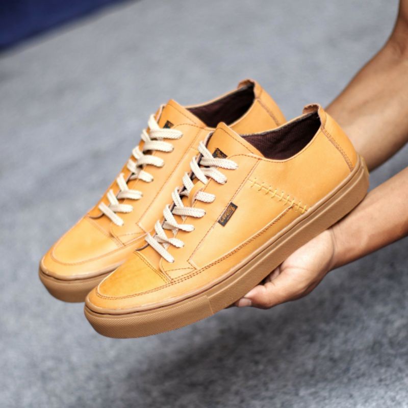 DANTE LOW | Sepatu Kulit Asli Sneakers Pria Casual Skate Santai Kets Nongkrong