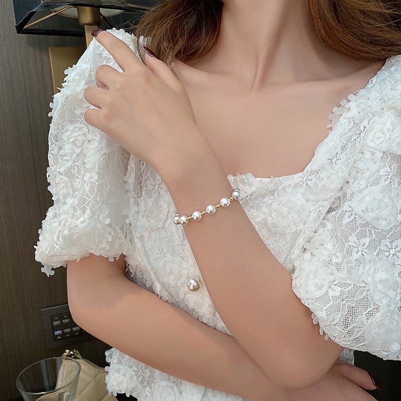 COD❤️Gelang Mutiara Manik-manik Wanita Korean Fashion Bergaya Vintage Bracelet Sederhana Dan Elegan-A.one