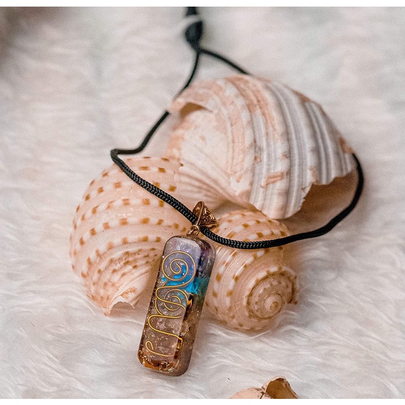 Kalung Liontin Kristal Chakra Meditasi Energi Spiritual Gaya Vintage Untuk Pria Dan Wanita