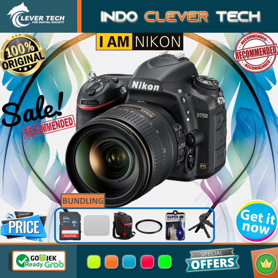 Nikon D750 Kit 24-120mm (Built-in WIFI) - PAKET SPESIAL