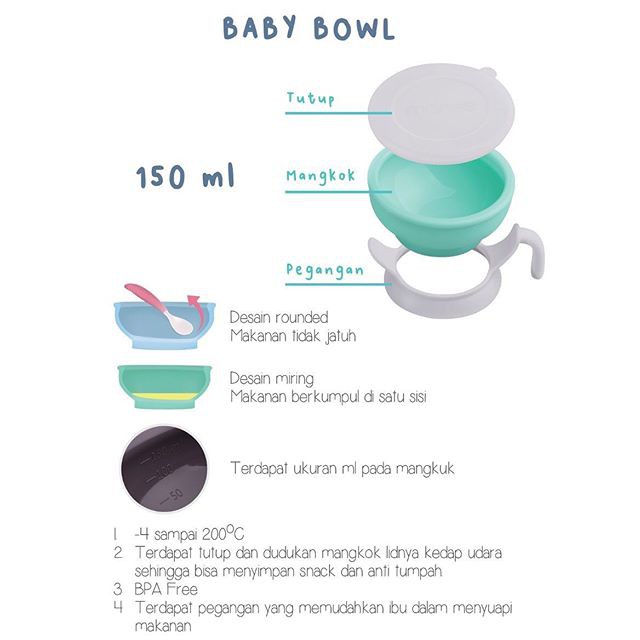 Monee Silicone Bowl 150ml/Mangkuk bayi