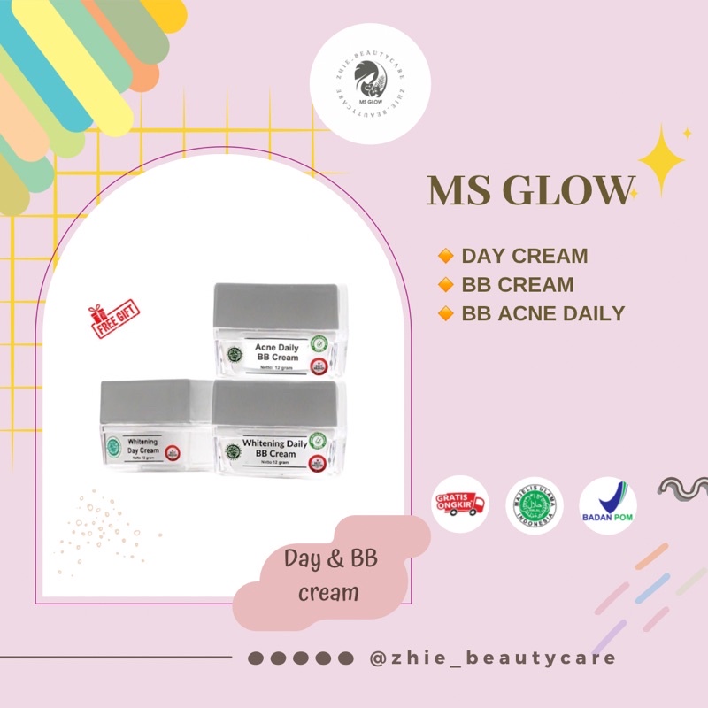 MS GLOW DAY CREAM / DAY CREAM WHITENING/ BB CREAM MS GLOW (BARCODE)