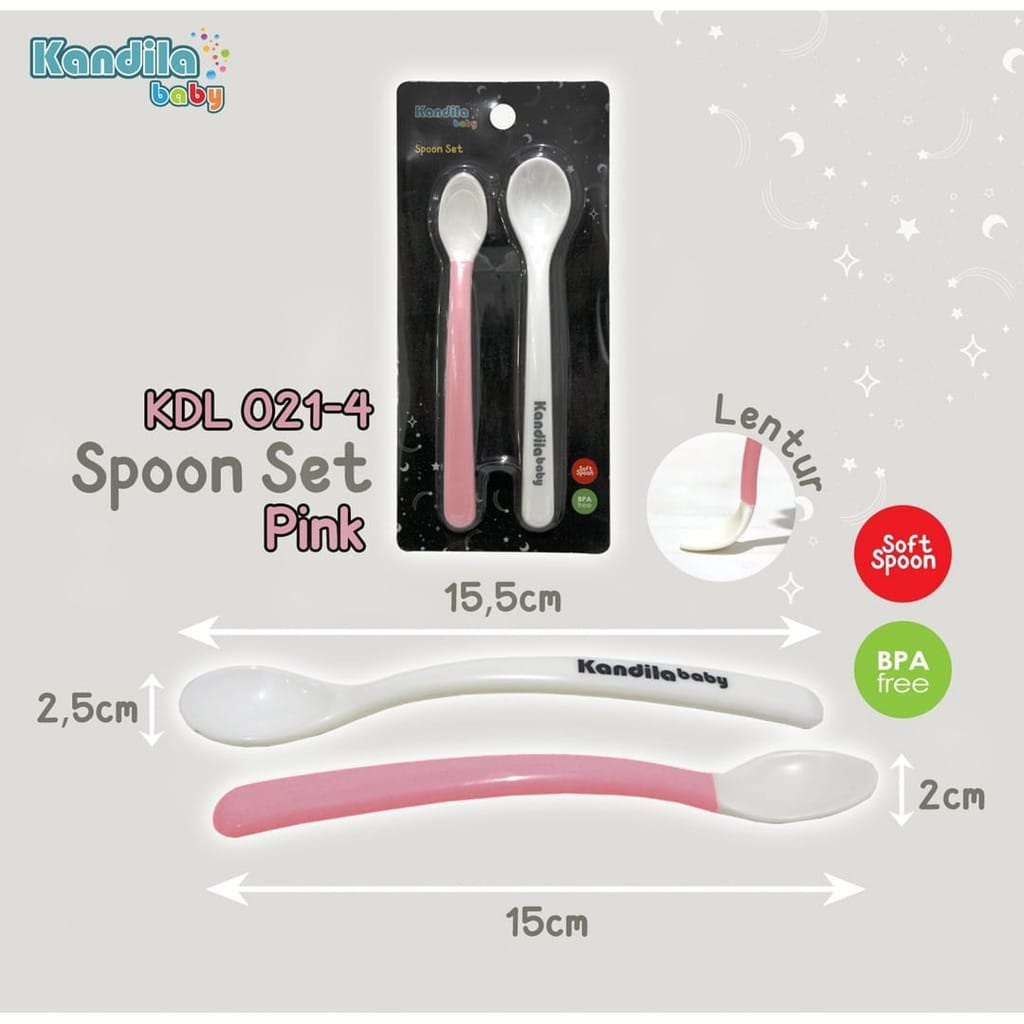 kandila hard &amp; soft spoon set / kandila sendok set bayi KDL021-4