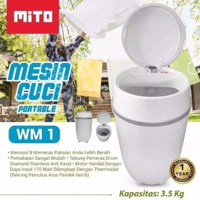 Mesin Cuci Portable Mito WM1 3.5Kg