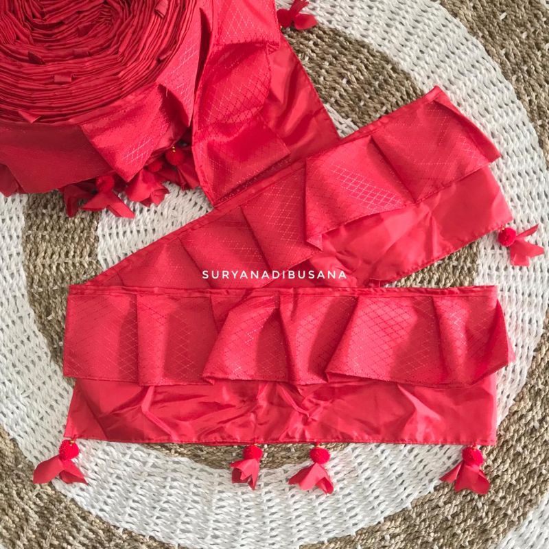 Ider ider bali pelinggih merah 20 cm | kain bali murah