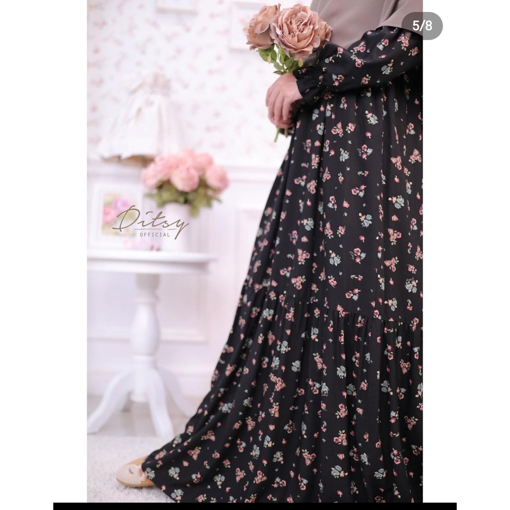 DITSY CIRILLA BLACK NIGHTGOWN M