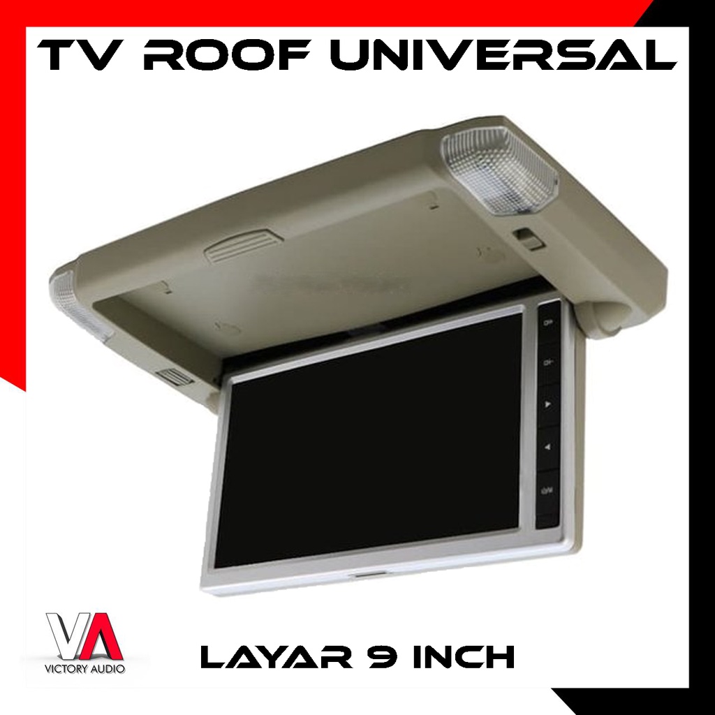 TV Roof Plafon Mobil UNIVERSAL Model Lampu ENIGMA 9 Inch IPS Support 1080p HD Original Bergaransi Re