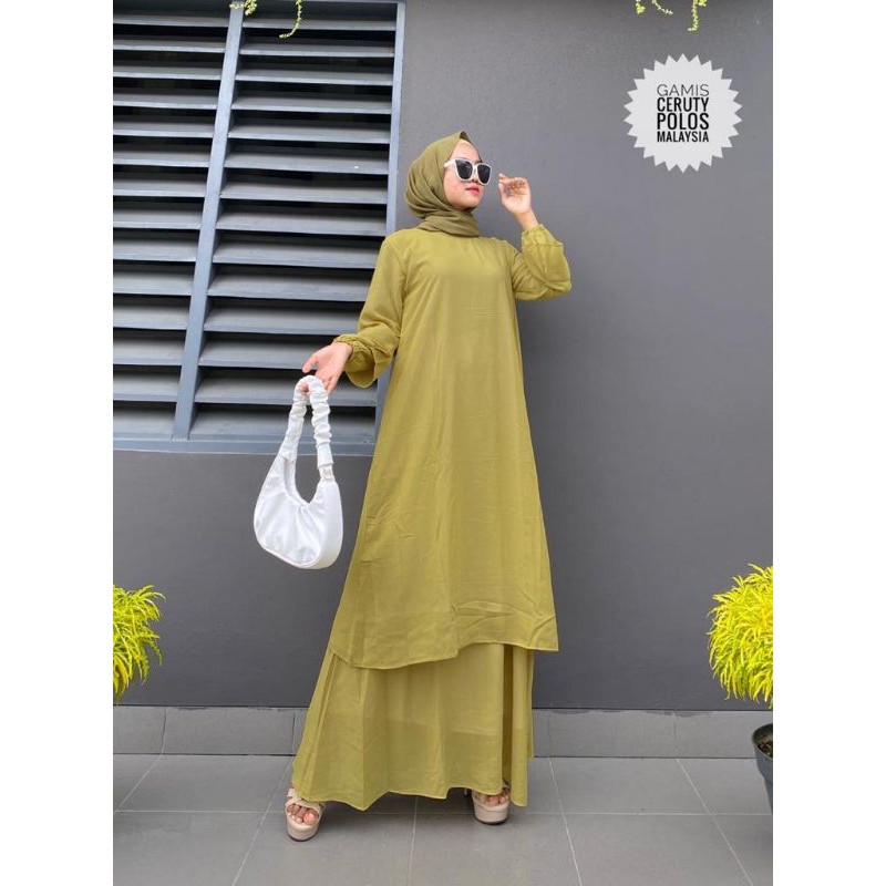 Gamis ceruty malaysia polos