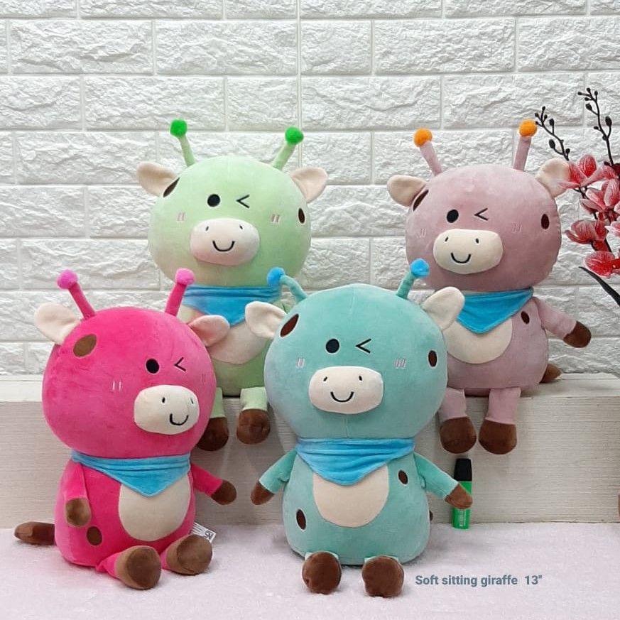 Boneka Jerapah 40cm boneka binatang taman safari import kado