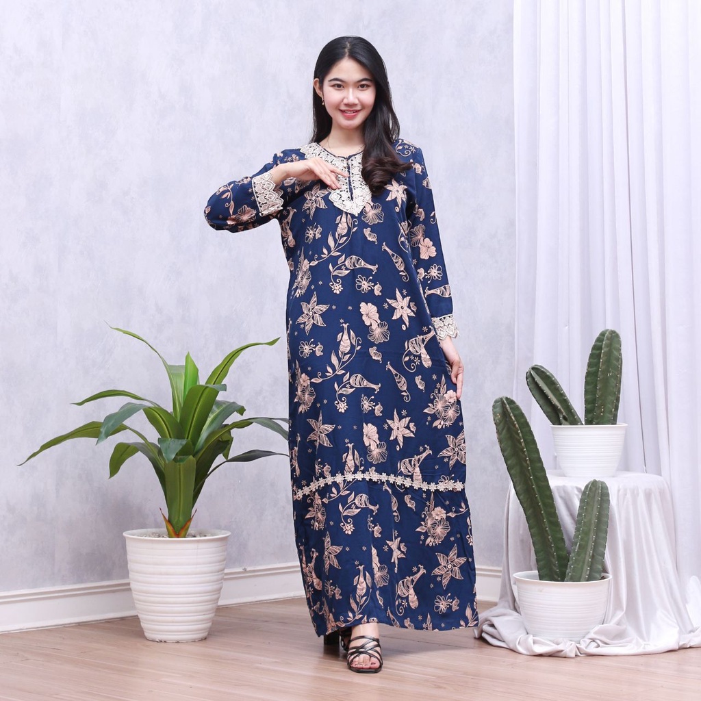 Batik Prass - DASTER ARAB PANJANG | RAYON SUPER GRADE A | DASTER BUSUI | RENDA MILO ORI-6