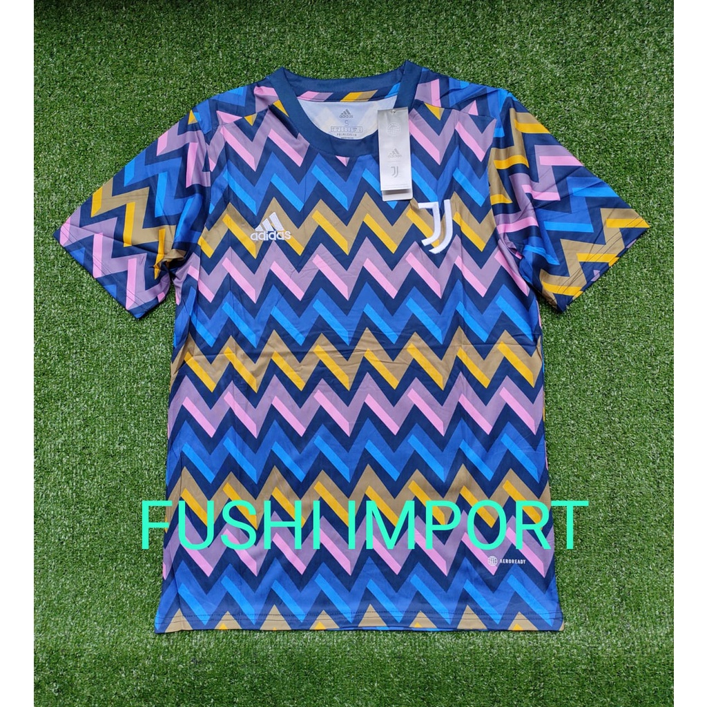 Jersey Baju Bola Juventus Training ZigZag 2022 2023 Grade Ori