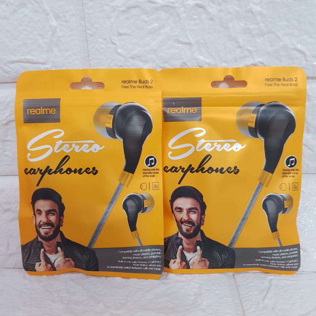 Earphone Realme Buds 2 Stereo Full Bass Original