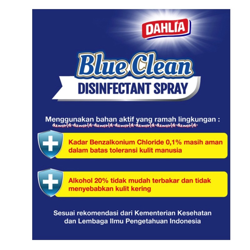 Dahlia Blue Ocean 500ml Disinfectant Spray Semprotan Anti Bacterial Membasmi Kuman Ramah Lingkungan Anti Bakteri