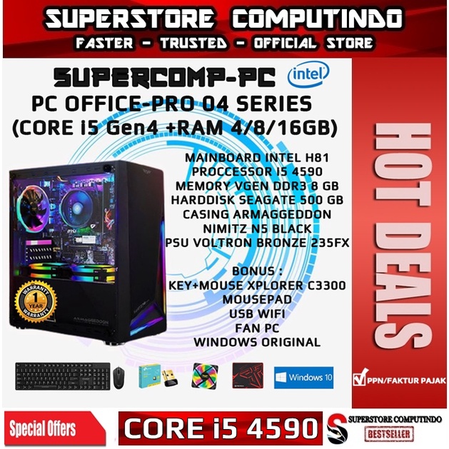 PC Rakitan Office Core i5-RAM 4/8/16GB-PRO 04 Series-Siap Pakai