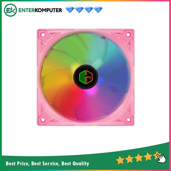 CUBE GAMING INDIGO - RGB RAINBOW STATIC FAN 12CM - PINK / FAN 12CM