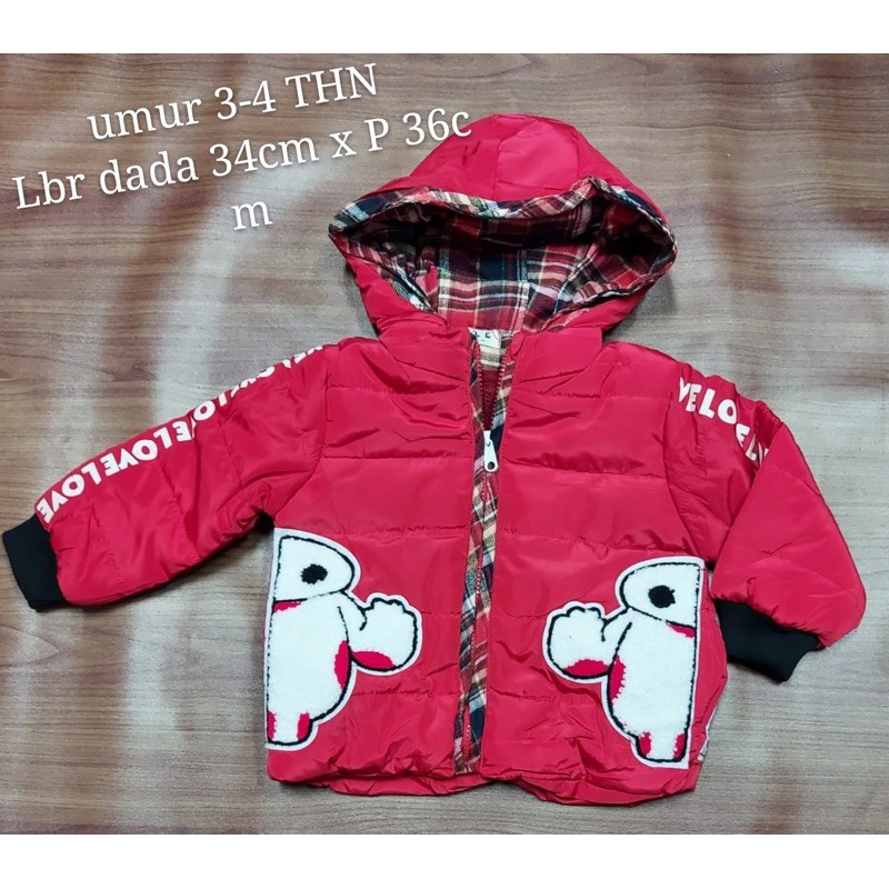 Jaket bayi balita 6bulan-5th topi karakter binatang lucu / jaket tahan angin