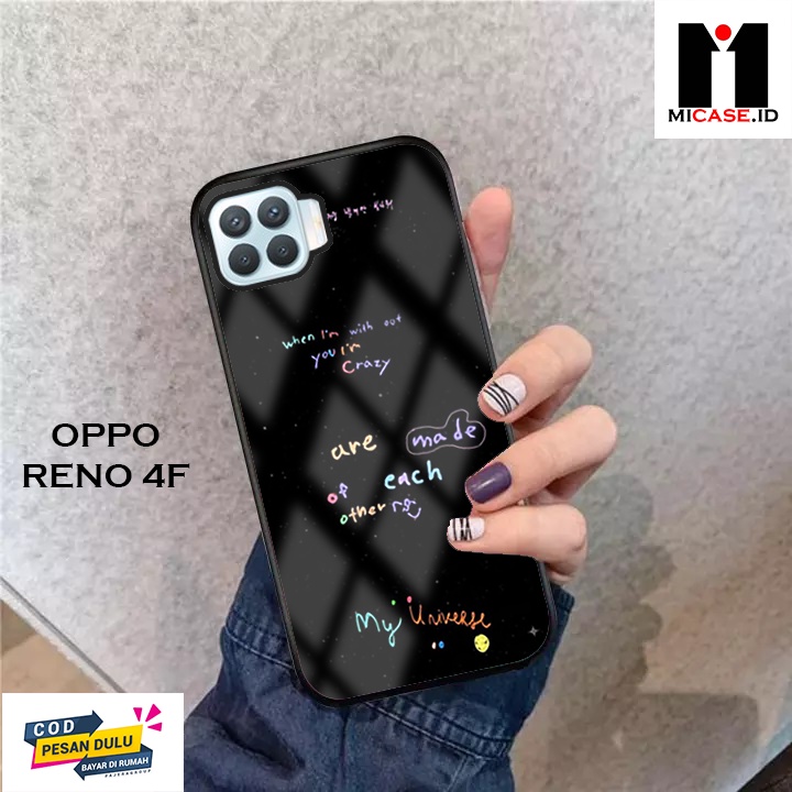 Case OPPO RENO 4F - Casing OPPO RENO 4F Fashion Case Terbaru 2022 MI.CASE [ QUOTES ] Soft Case Glass