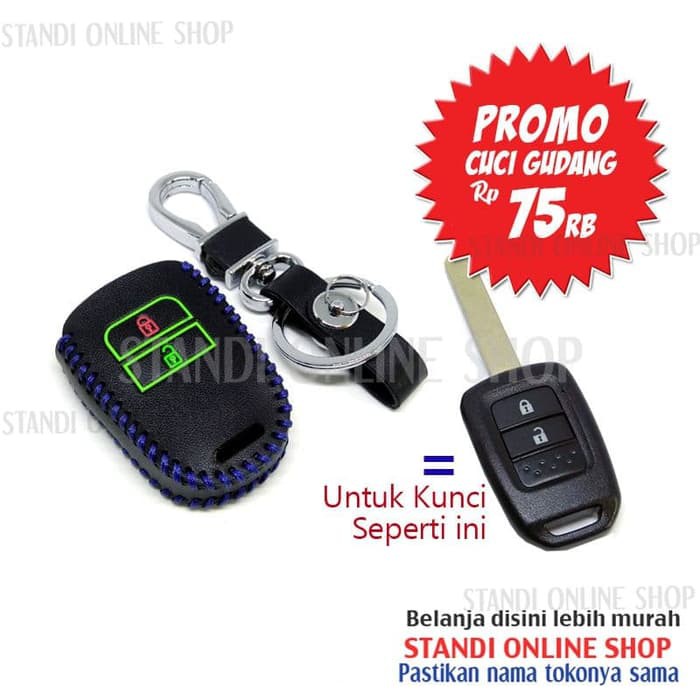 PROMO Leather Key Case Sarung Kunci Kulit Honda BRV New Mobilio Brio Jazz