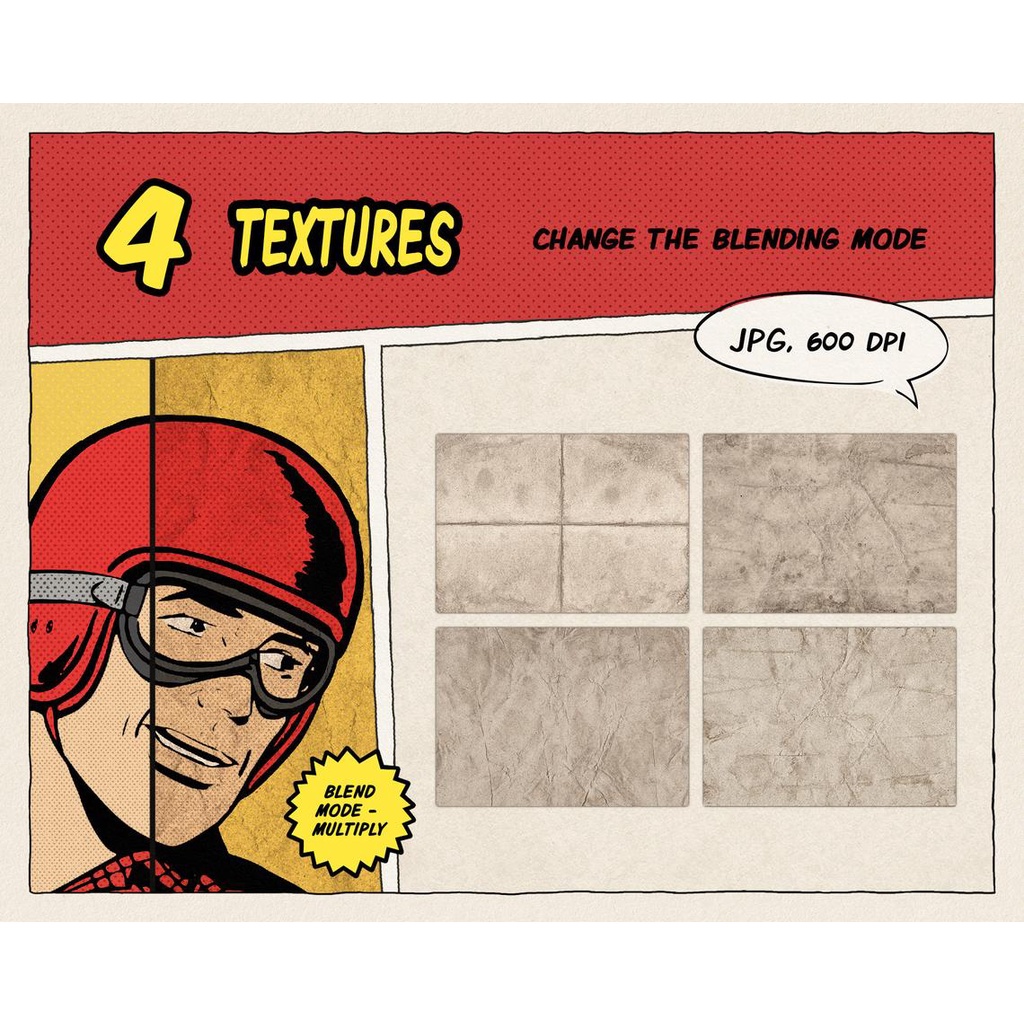 Procreate Brush - 21 Vintage Comic Book Line Pattern &amp; Worn Paper