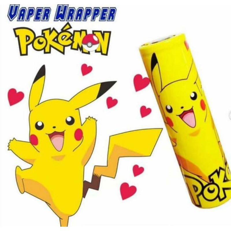 baterai warp 18650 / pelapis baterai 18650 karakter pikachu / battery warp pvc 18650 pikachu