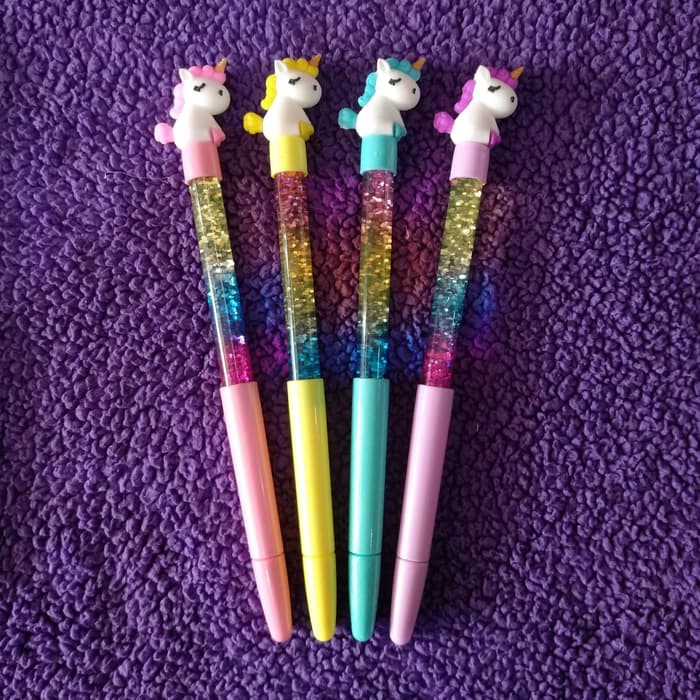 

READY JELLY PEN UNICORN WATER SPARKLE - PULPEN INK GEL KARAKTER - SOUVENIR
