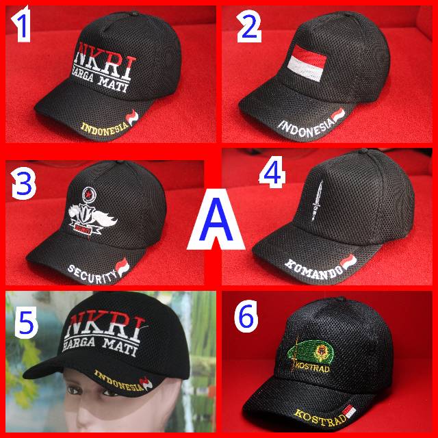 Topi ormas banser tulisan bordir jaring lembut belakang rel