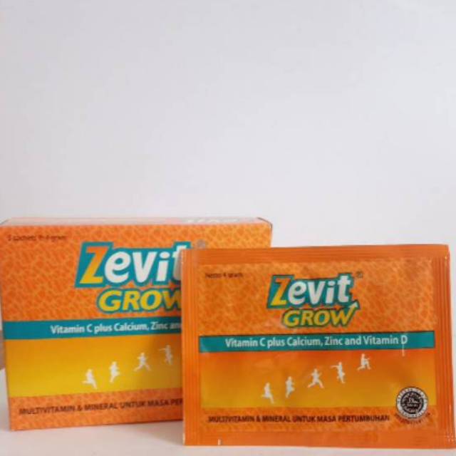 Zevit Grow per Sachet Mengandung Vitamin C 500mg