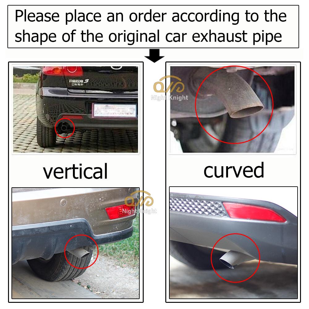 Ujung Knalpot Mobil Muffler Pipa Stainless Steel Chrome Trim Modifikasi Pipa Ekor Knalpot Pipa knalpot roda belakang mobil For Nissan Terra Navara Almera Patrol royale X-Trail Sylphy JUKE Leaf