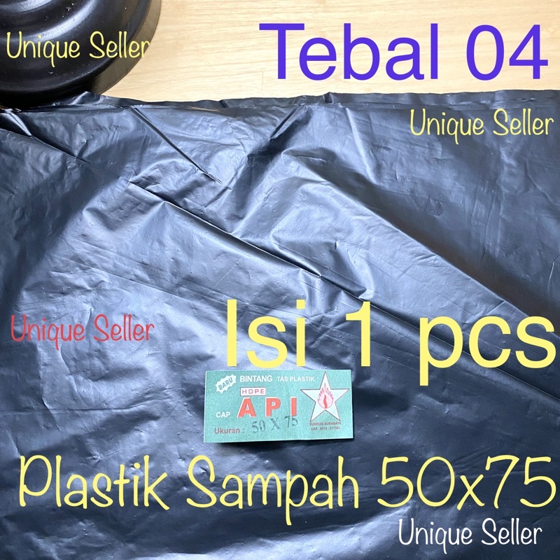 [1 pcs] Kresek Sampah Besar Tebal 04 LOS 50x75 isi 1 Lembar / Kantong Plastik Sampah Tebal 50x75x04 Hitam / Kresek Sampah Tebal 50x75 x 04 Hitam / Kantong Sampah 50 x 75 x 04